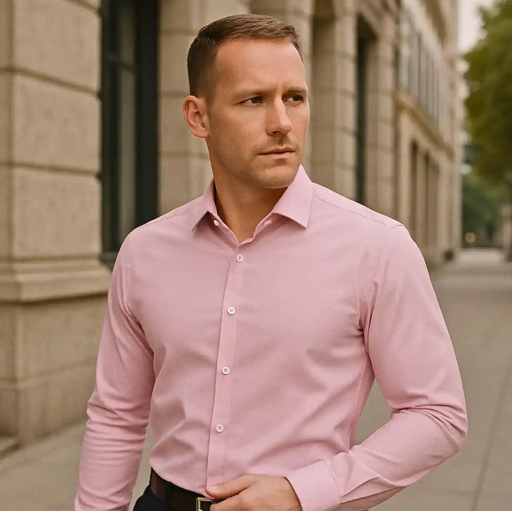 Camisa sin arrugas y corte entallado — elegancia que te acompaña todo el día