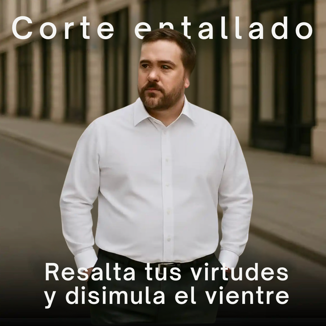 Camisa sin arrugas y corte entallado — elegancia que te acompaña todo el día