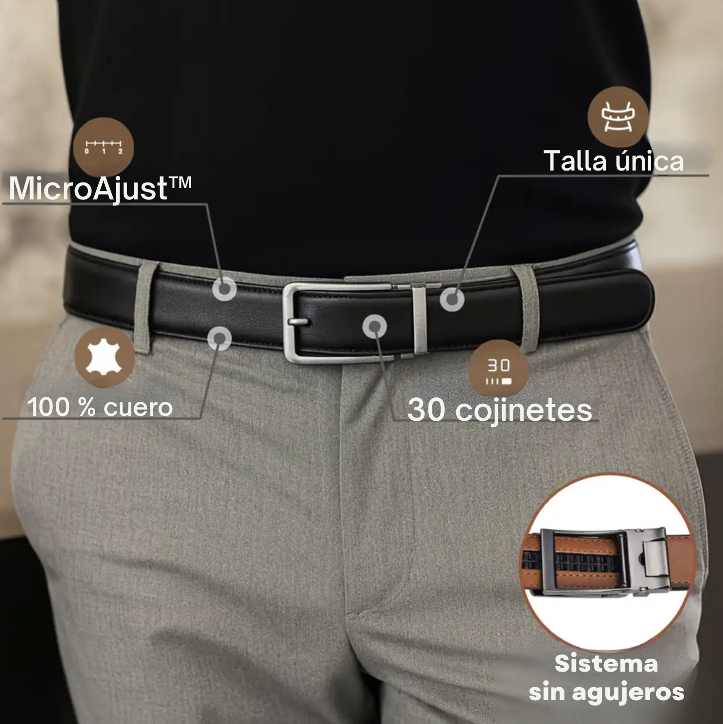 Cinturón sin agujeros MicroAjust™