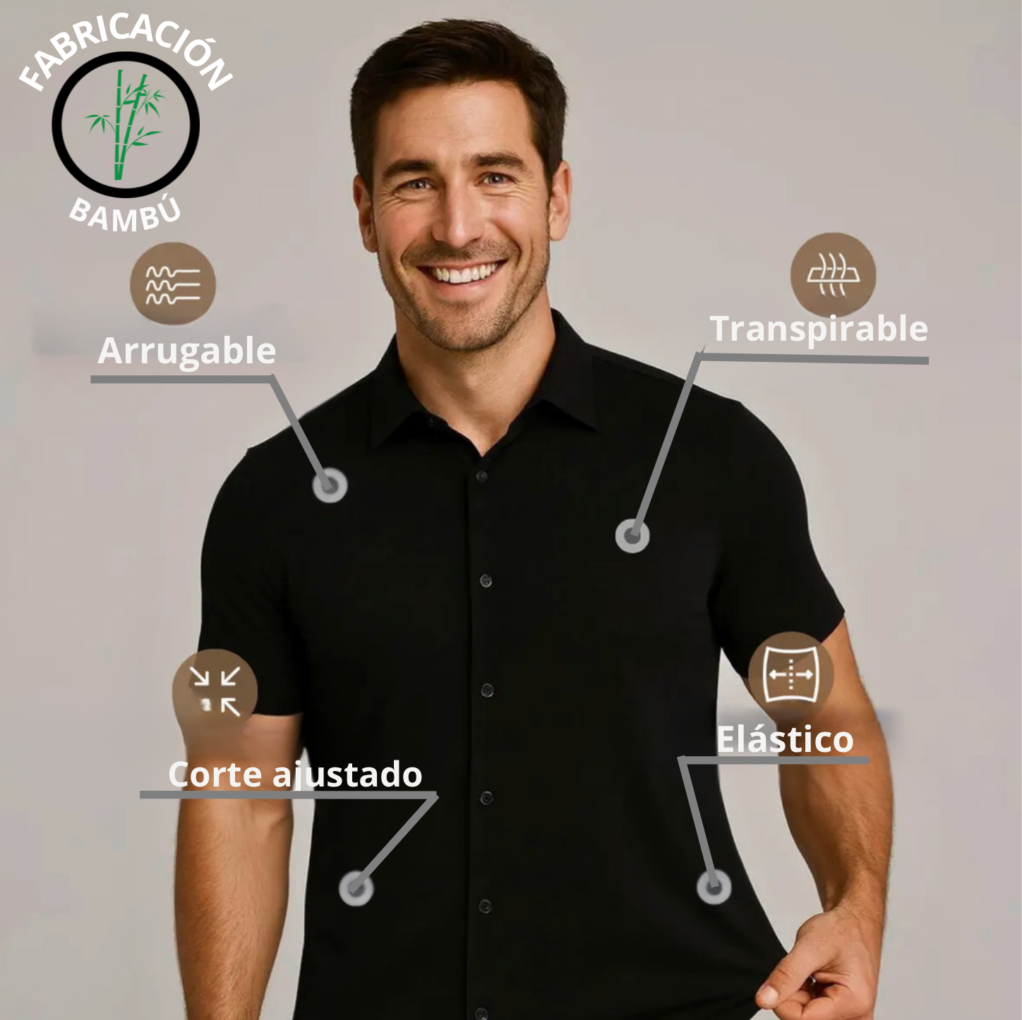 Camisa ajustada de manga corta