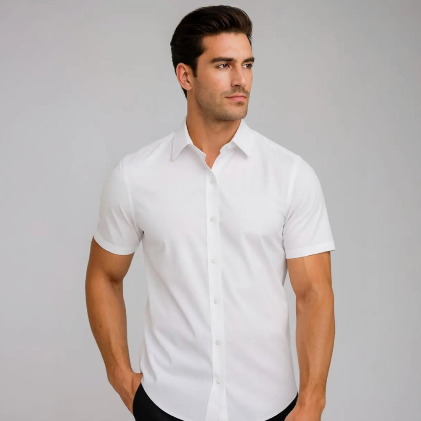 Camisa ajustada de manga corta