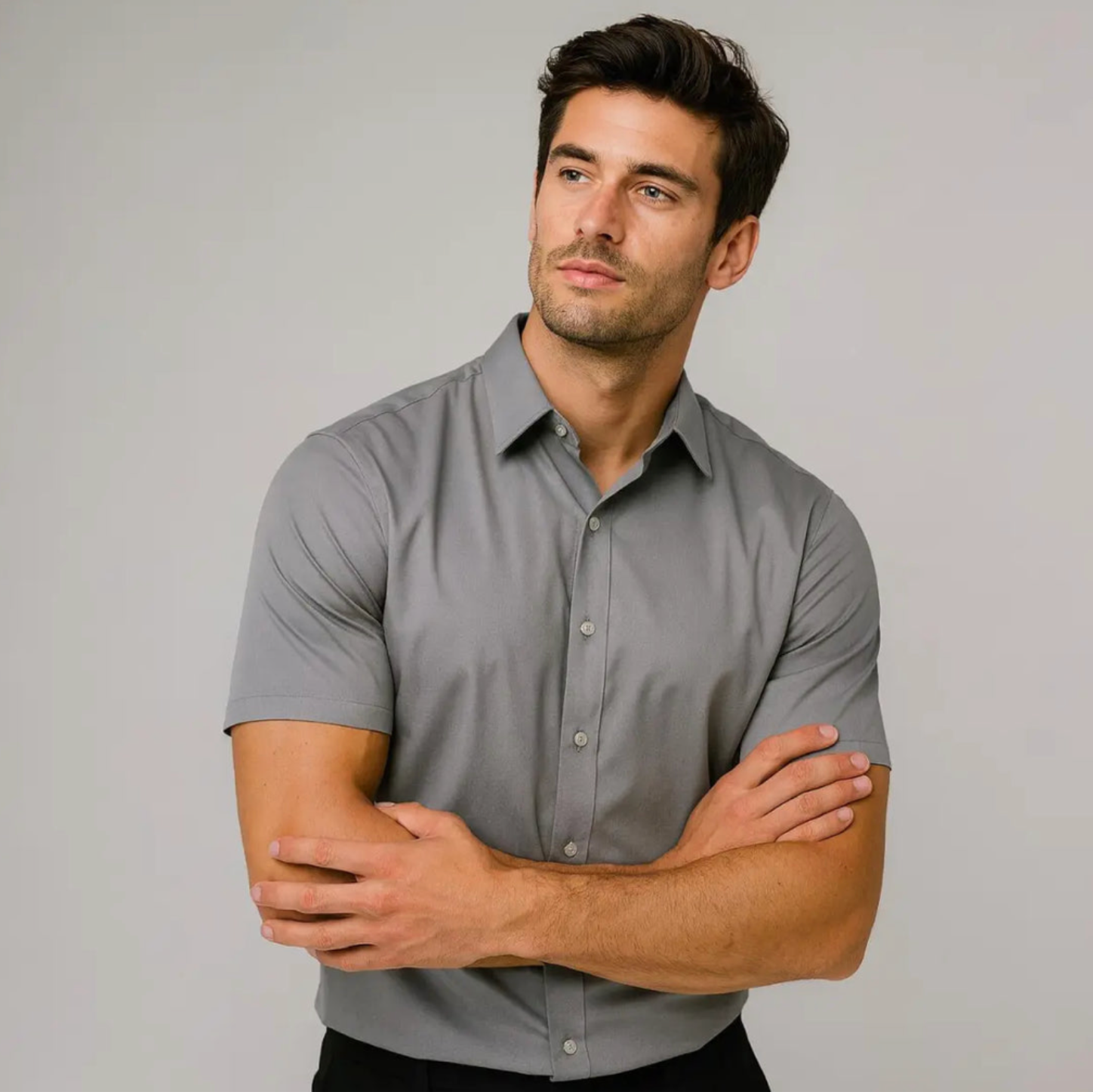 Camisa ajustada de manga corta